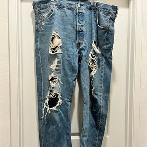 Brand New Distressed Levi’s 501s